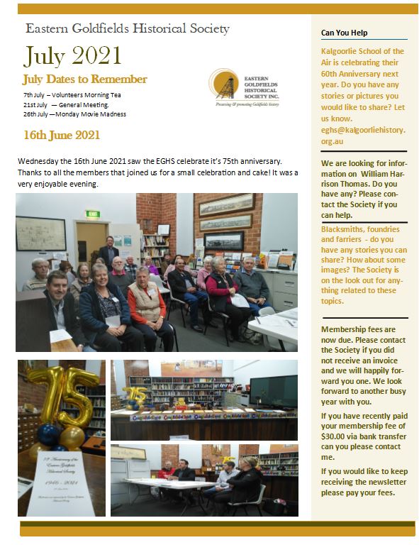 July 2021 Newsletter